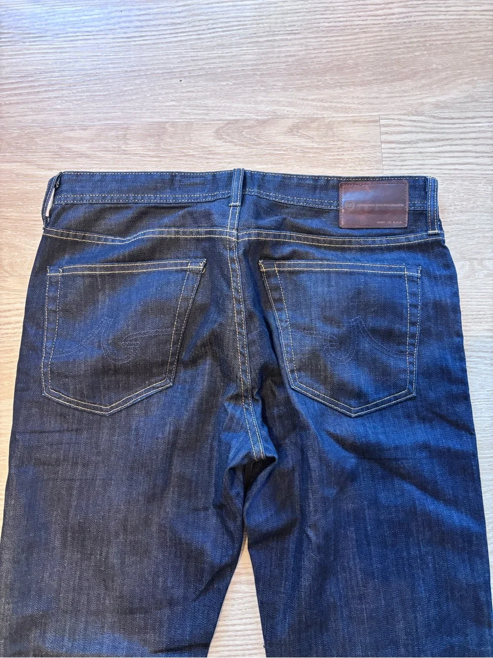 AG Adriano Goldschmied Men’s 34x32* Protege Jeans Dark Wash Raw Denim USA Made